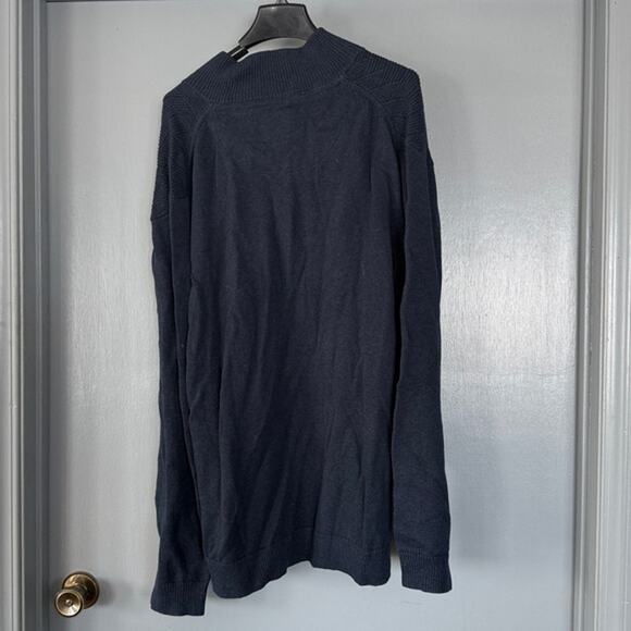 Weatherproof Vintage Dark Blue Mens Sweater 1/4 Zip Basket Weave Knit sz 2XL - Picture 2 of 6